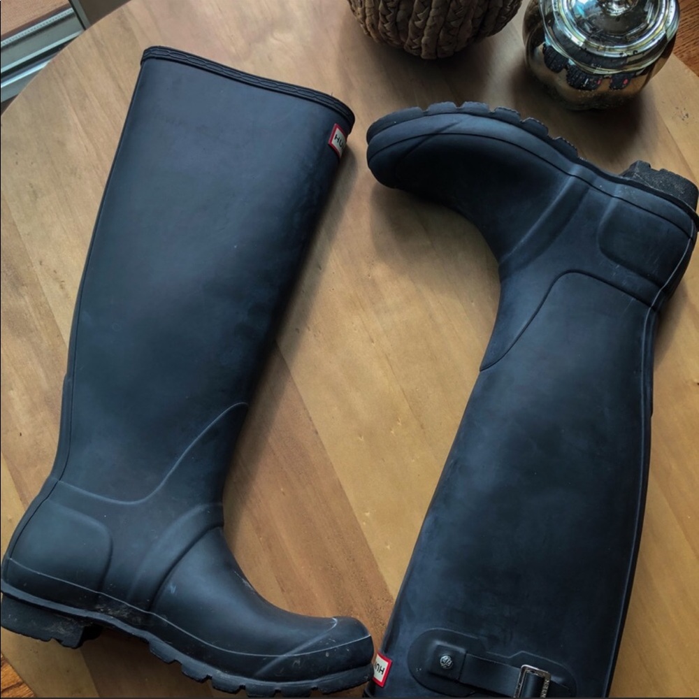 Navy Tall Hunter Boots